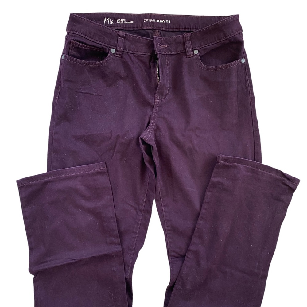 Denver Hayes Mia Mid-Rise Burgundy Pants Size M